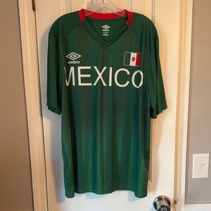 Umbro Mexico Green Soccer Shirt with Red Trim